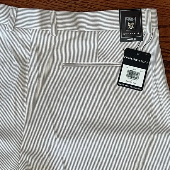 Oxford golf striped stretch shorts 36 size - Picture 4 of 8